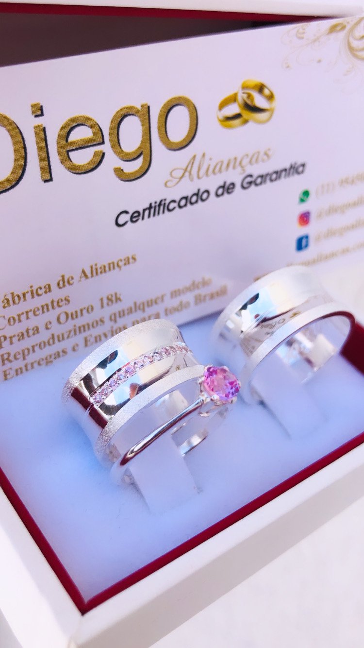 Alianças de Prata Namoro e Compromisso