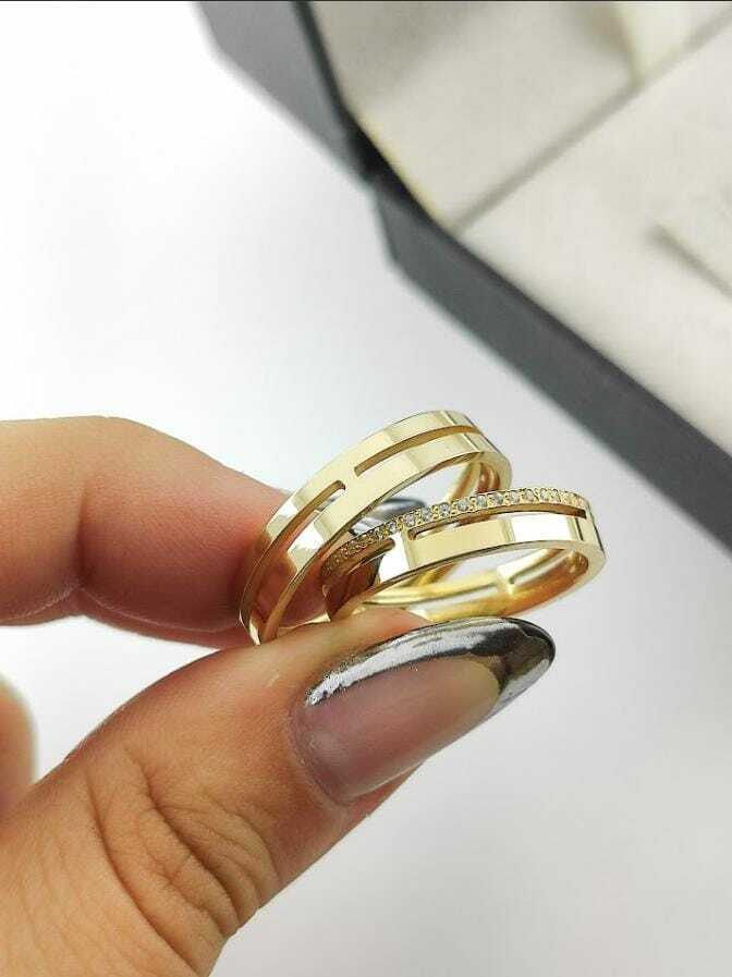 Alianças para noivado e casamento - Modelo 48