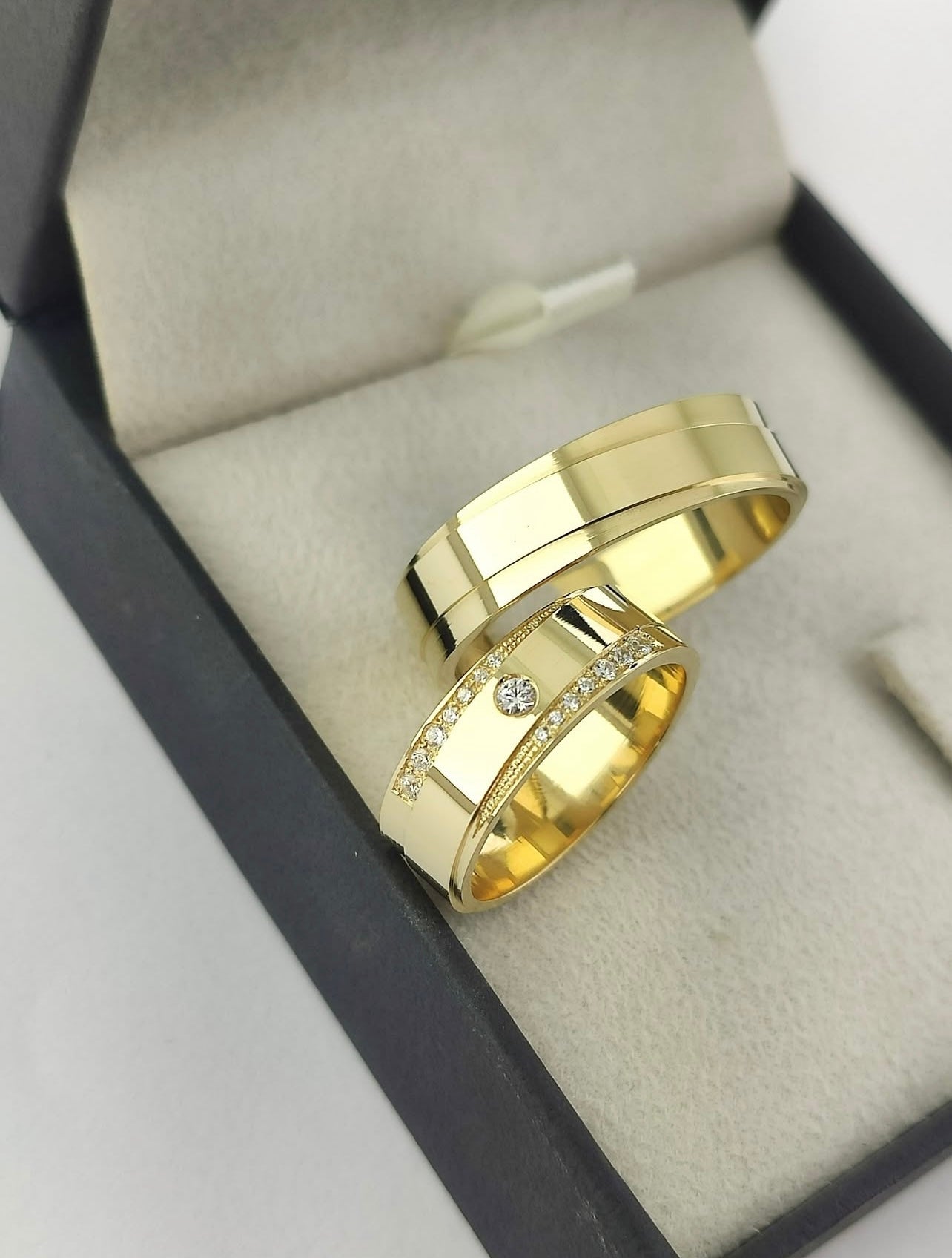 Alianças Noivado e Casamento Banhado a Ouro18k