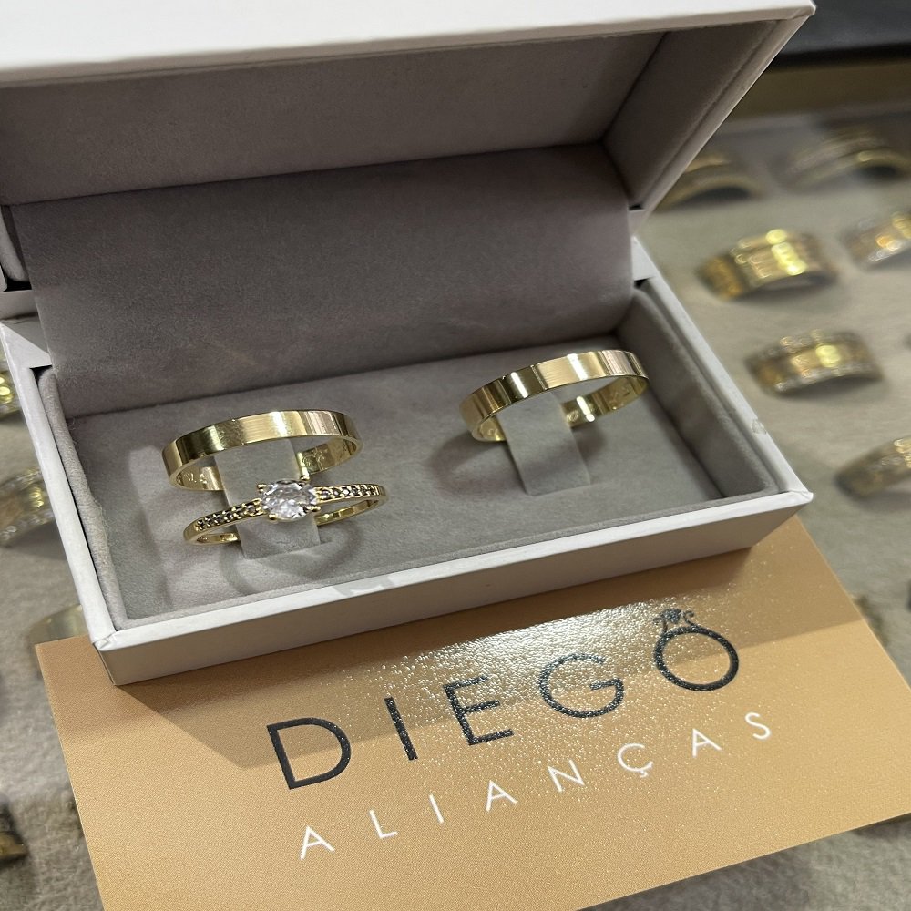 Aliança de Ouro18K Noivado e Casamento