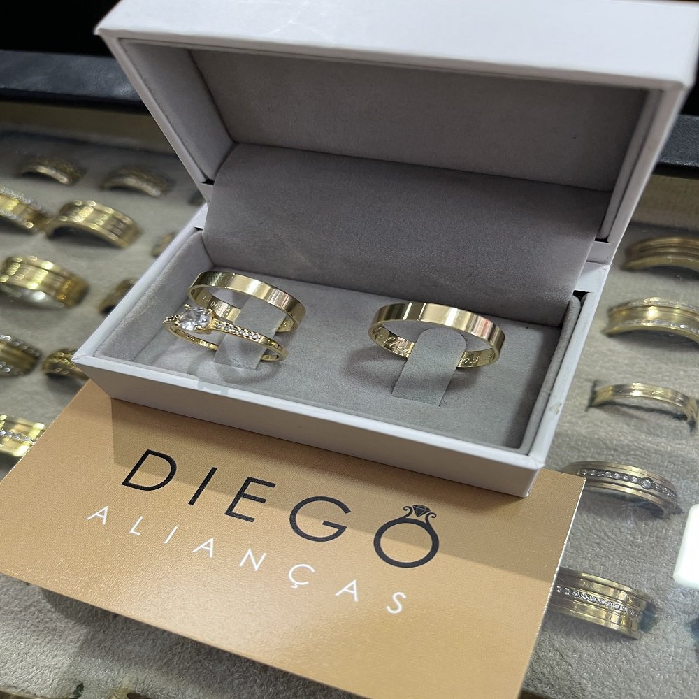 Aliança de Ouro18K Noivado e Casamento