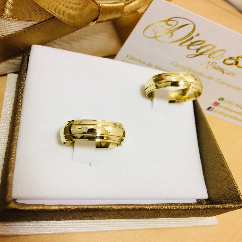 Alianças de Ouro18k Noivado e Casamento