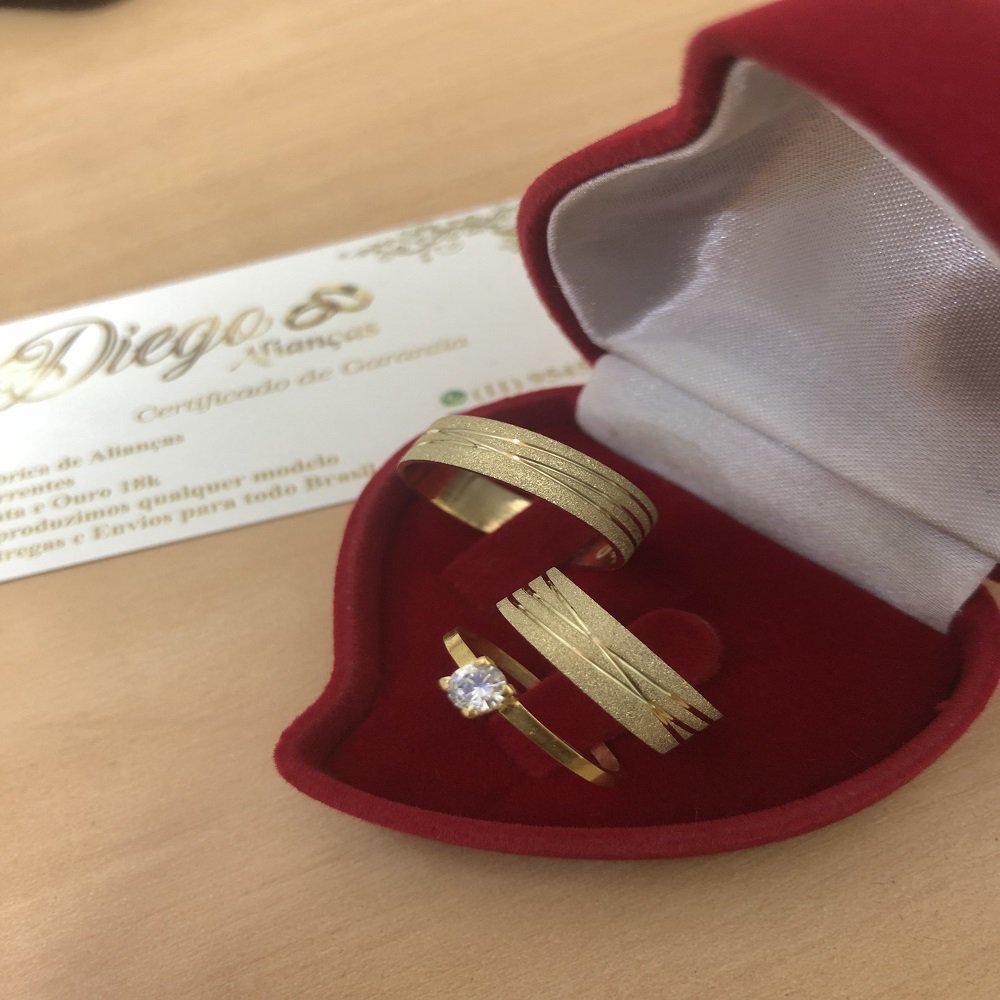 Alianças de Ouro18k Noivado e Casamento