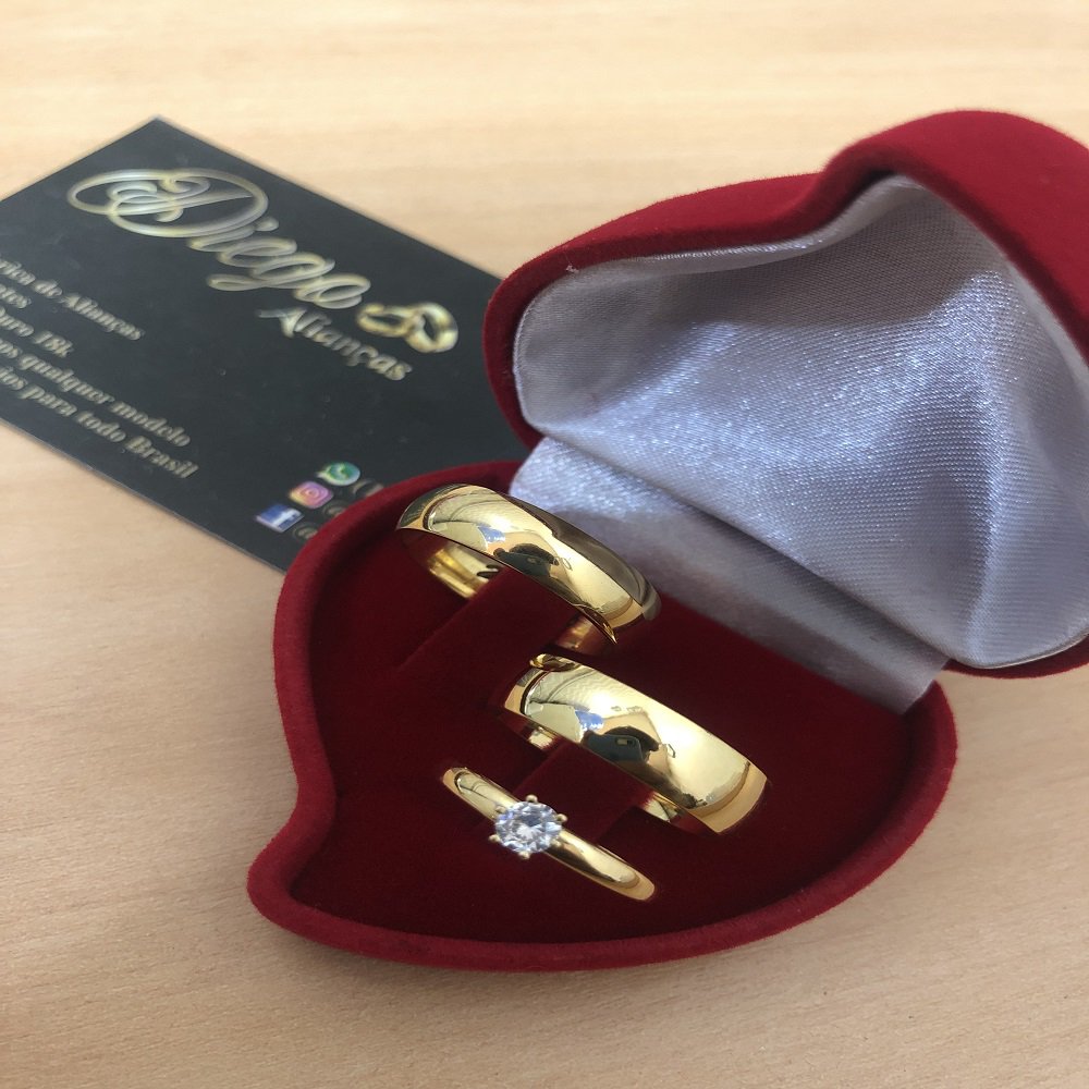 Alianças de Ouro18k Noivado e Casamento