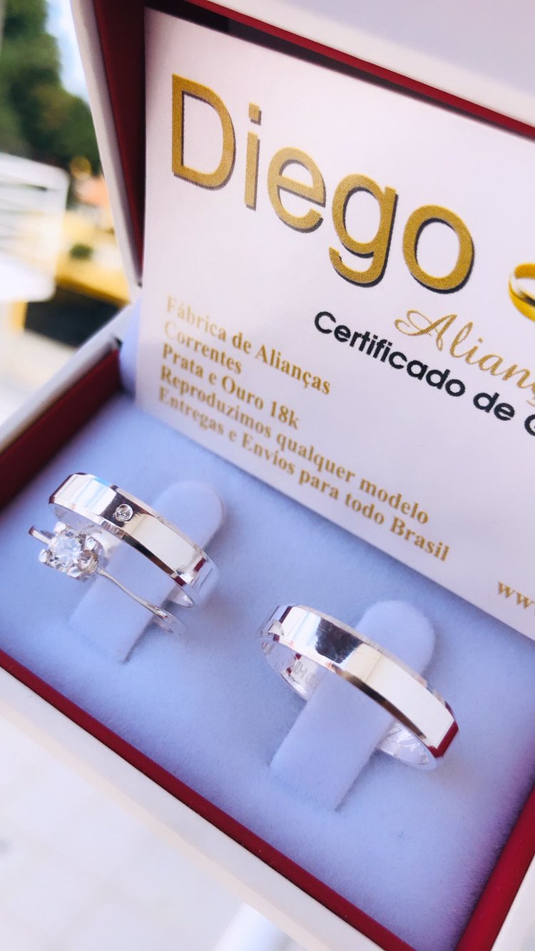 Alianças de Prata Namoro e Compromisso 0014