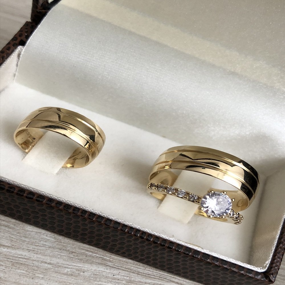 Alianças de Ouro18k Noivado e Casamento
