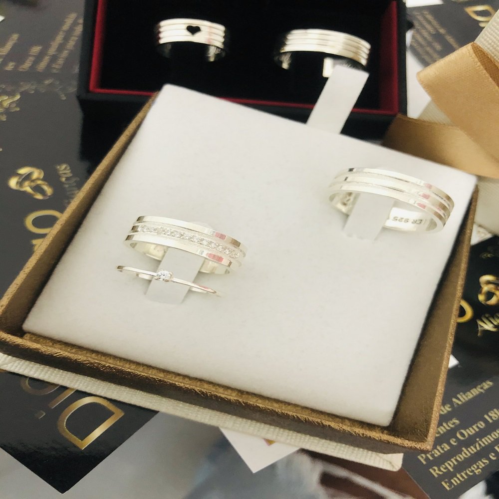 Alianças de Prata Namoro e Compromisso