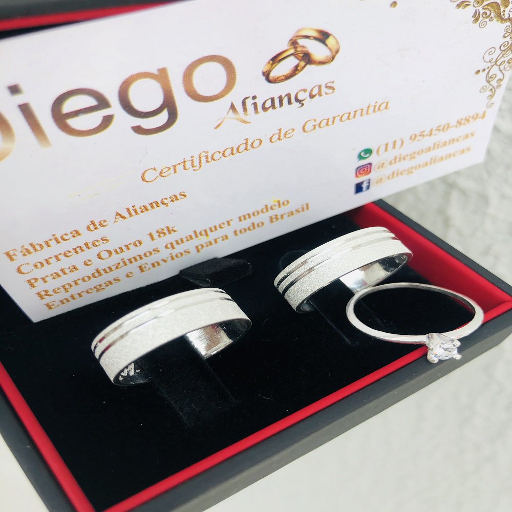 Alianças de Prata Namoro e Compromisso