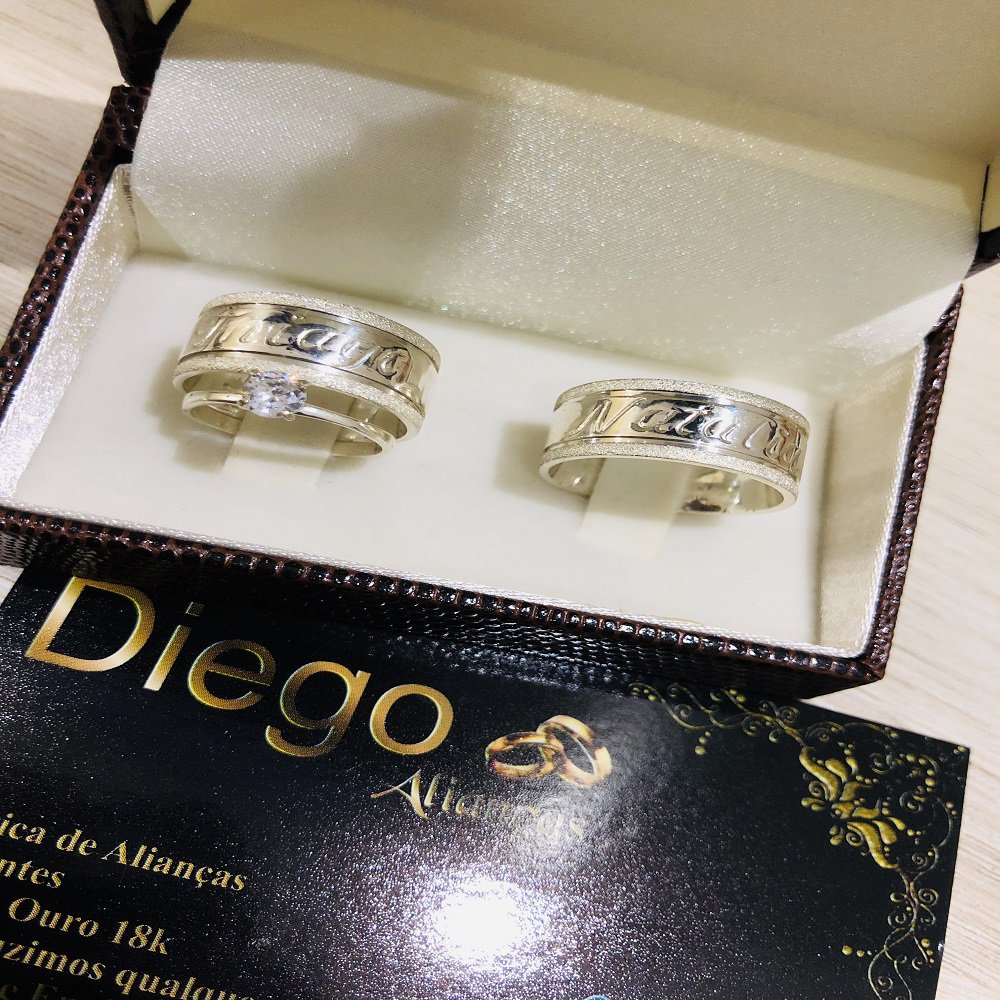 Alianças de Prata Namoro e Compromisso 0075