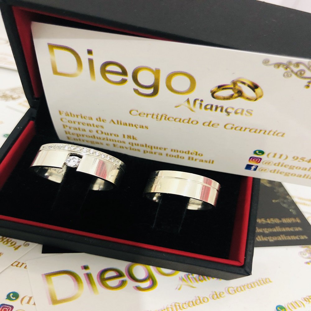 Alianças de Prata Namoro e Compromisso