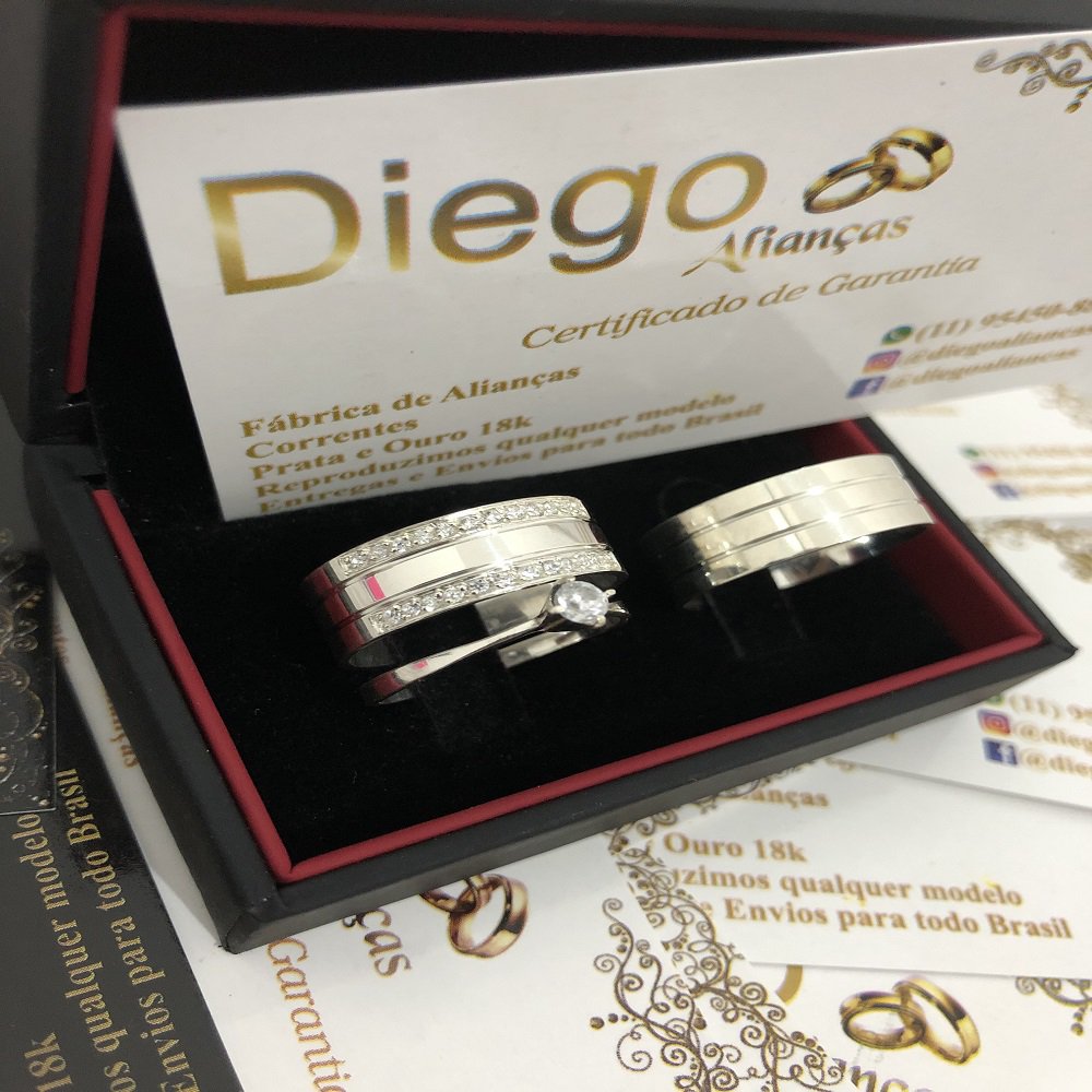 Alianças de Prata Namoro e Compromisso