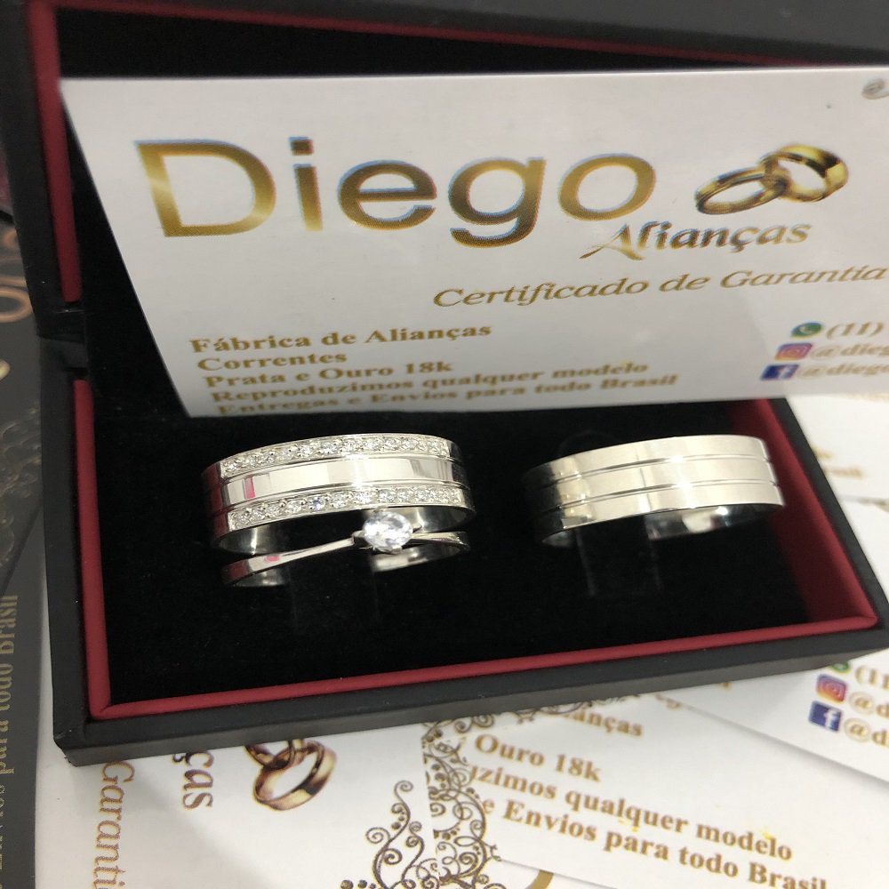 Alianças de Prata Namoro e Compromisso