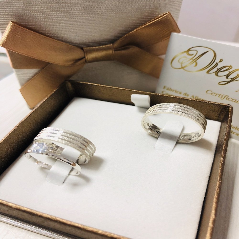 Alianças de Prata Namoro e Compromisso