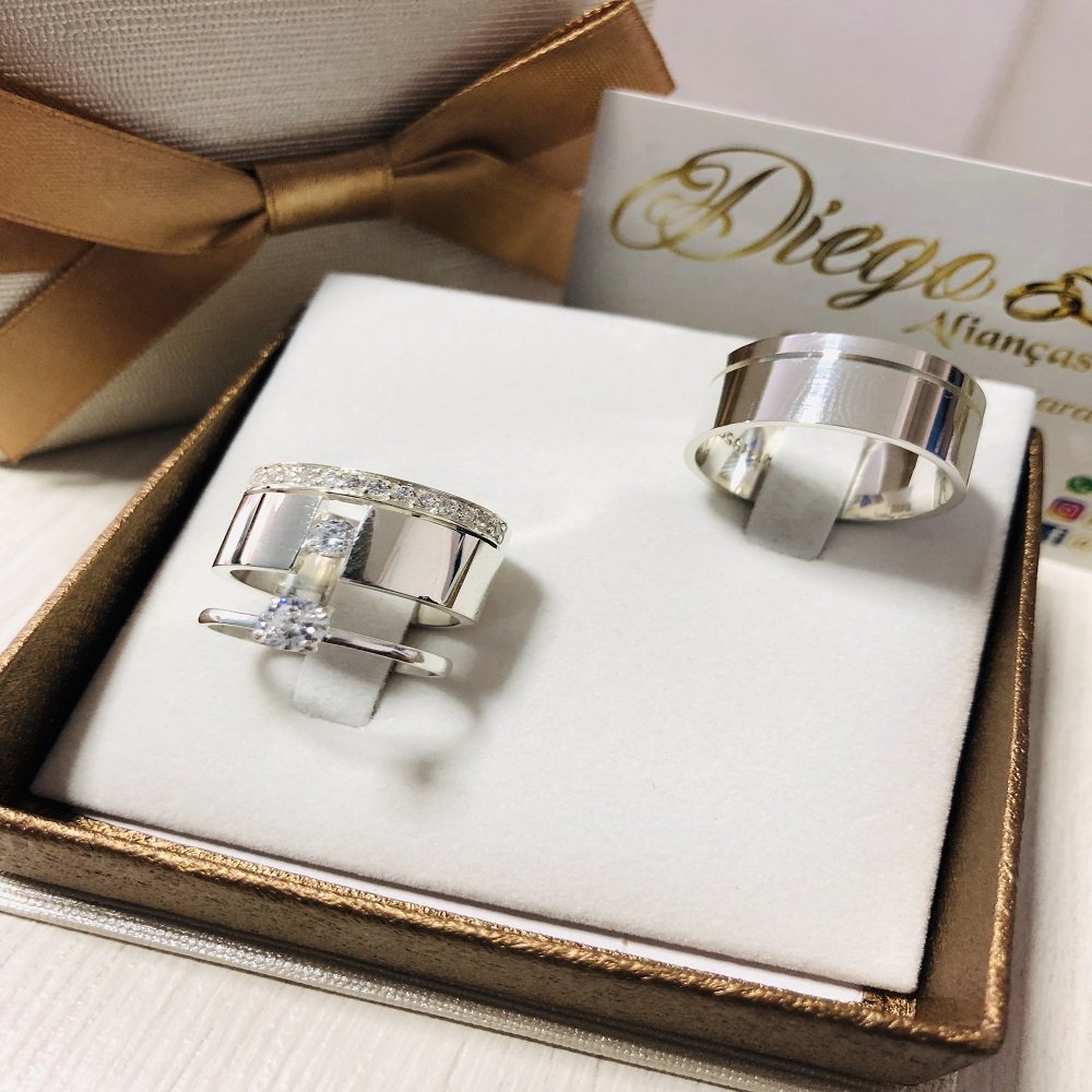 Alianças de Prata Namoro e Compromisso