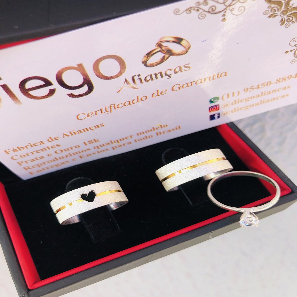 Alianças de Prata Namoro e Compromisso