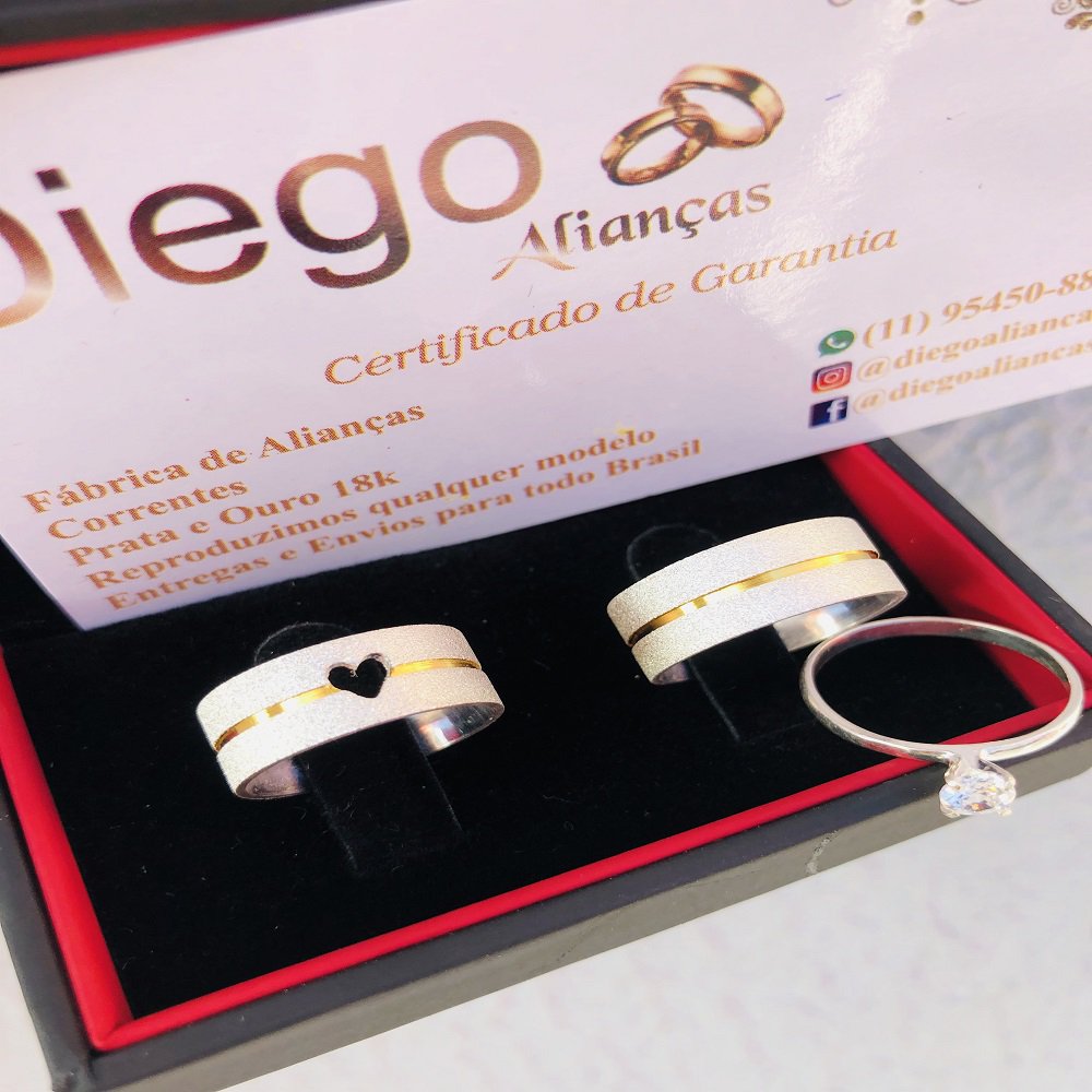 Alianças de Prata Namoro e Compromisso