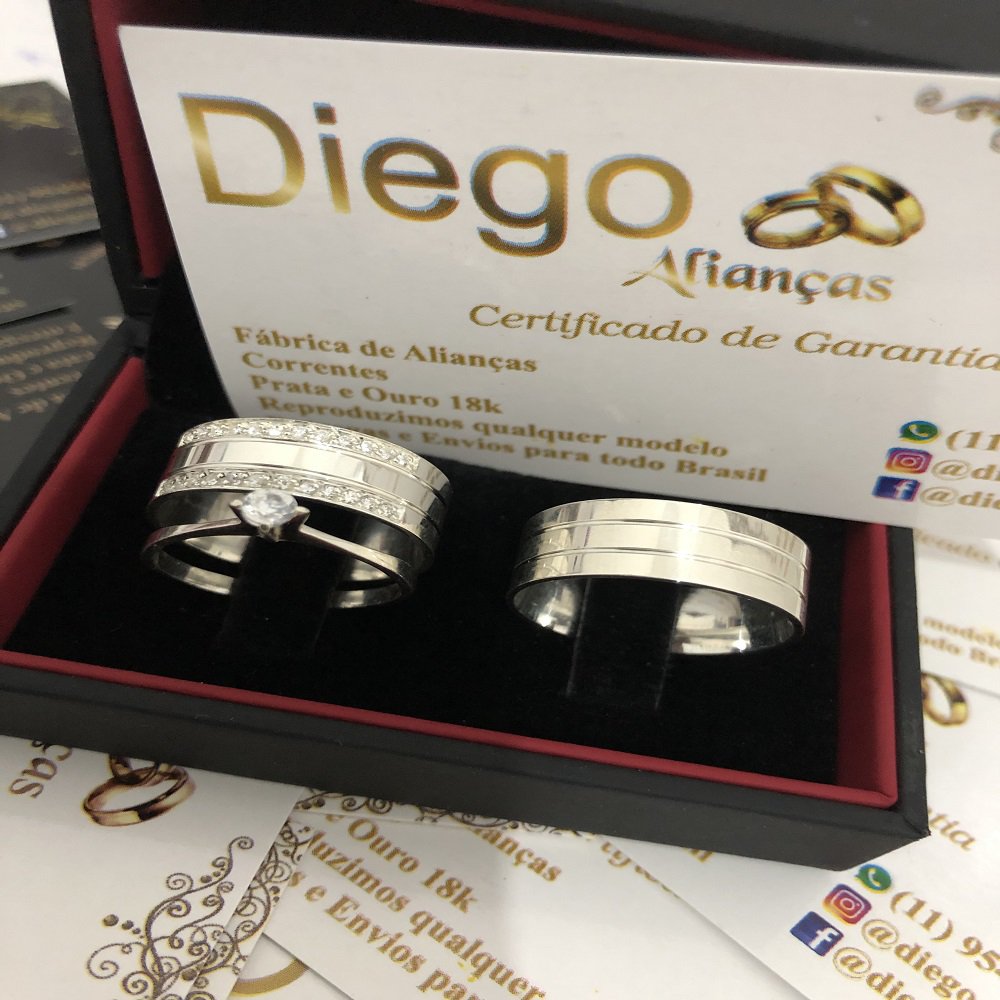Alianças de Prata Namoro e Compromisso