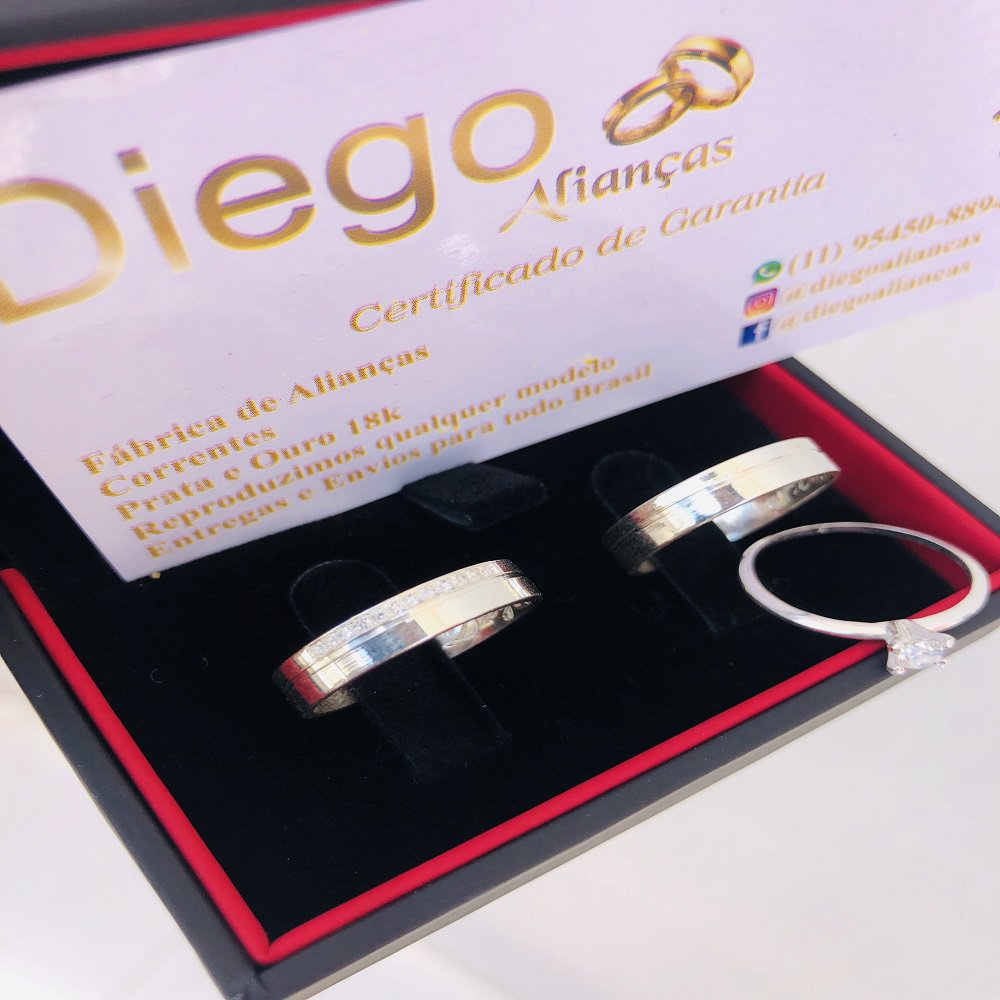 Alianças de Prata Namoro e Compromisso