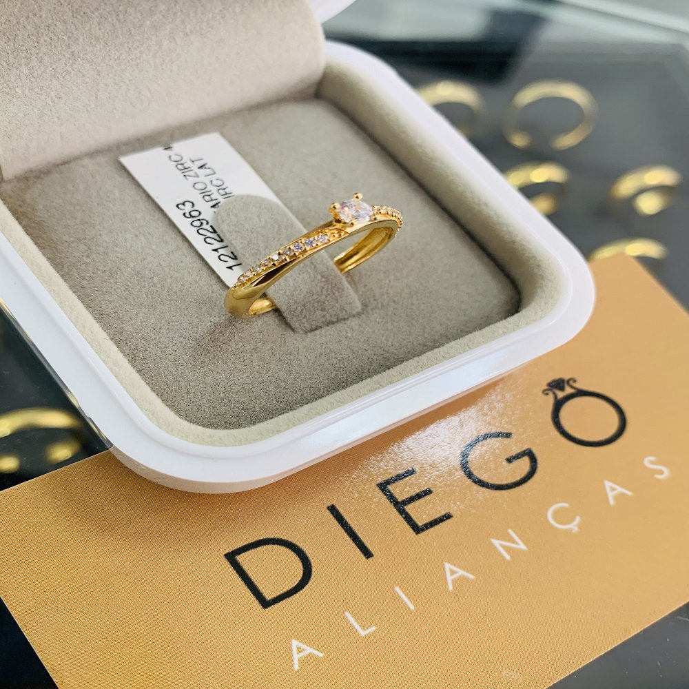 Anel de Noivado em Ouro 18k