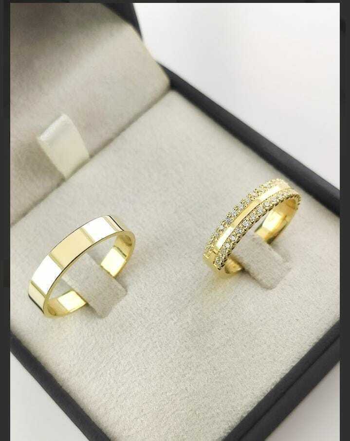 Alianças para noivado e casamento - Modelo 35
