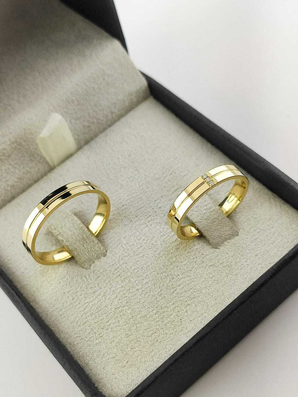 Alianças para noivado e casamento - Modelo 58