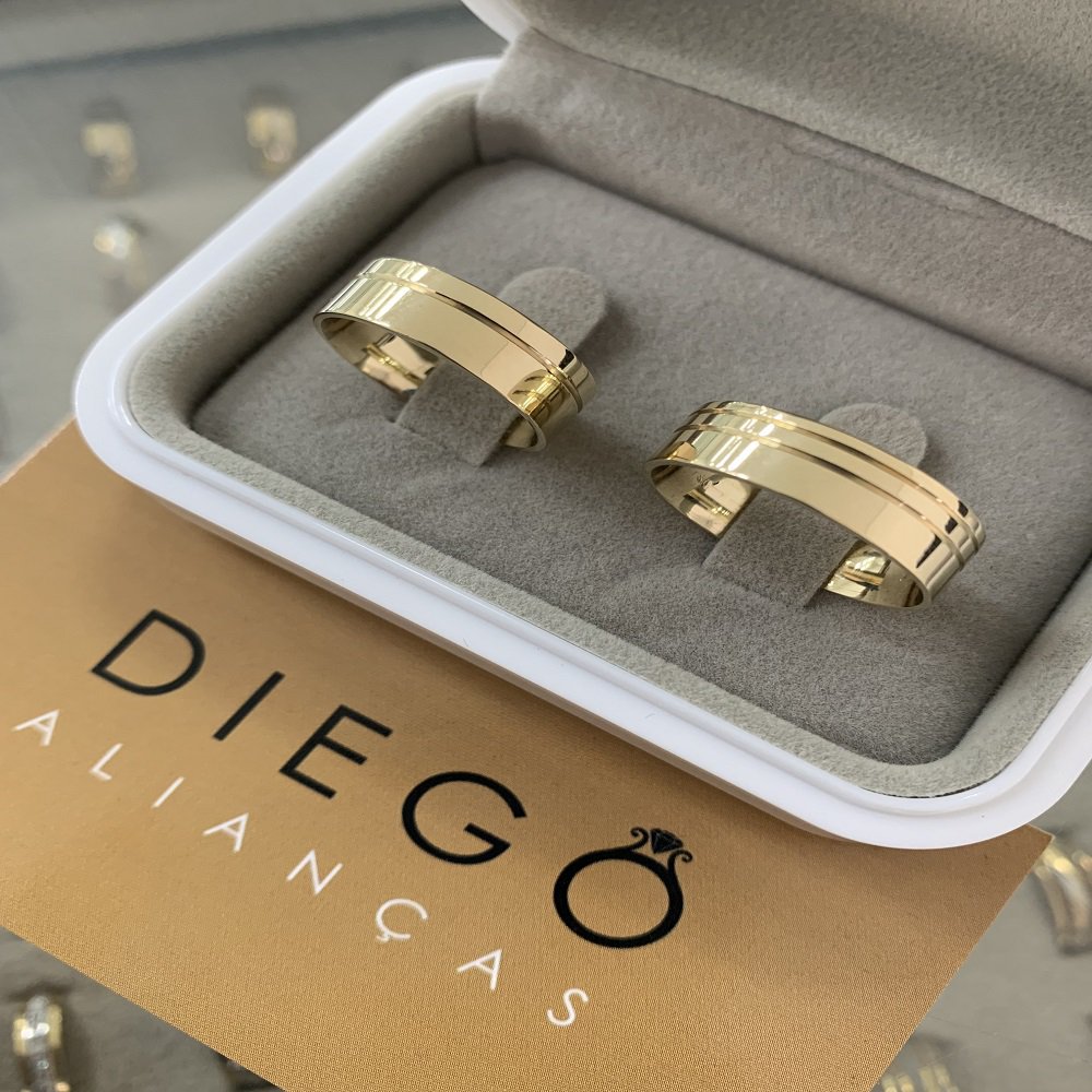 Alianças de Ouro18k Noivado e Casamento