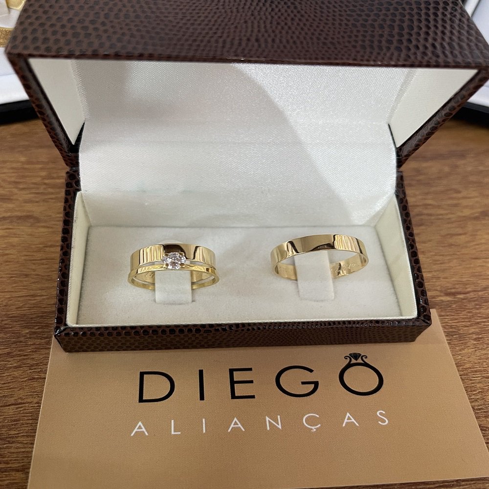 Alianças de Ouro18k Noivado e Casamento