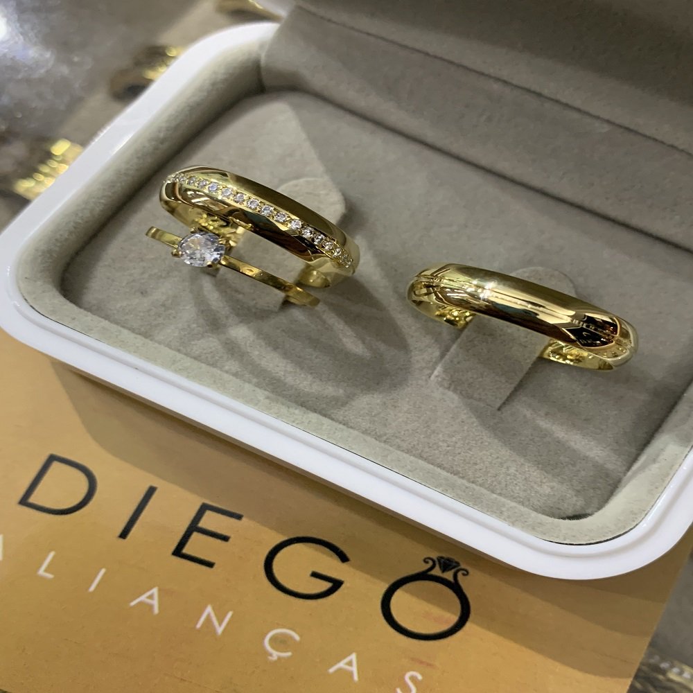 Alianças de Ouro18k Noivado e Casamento