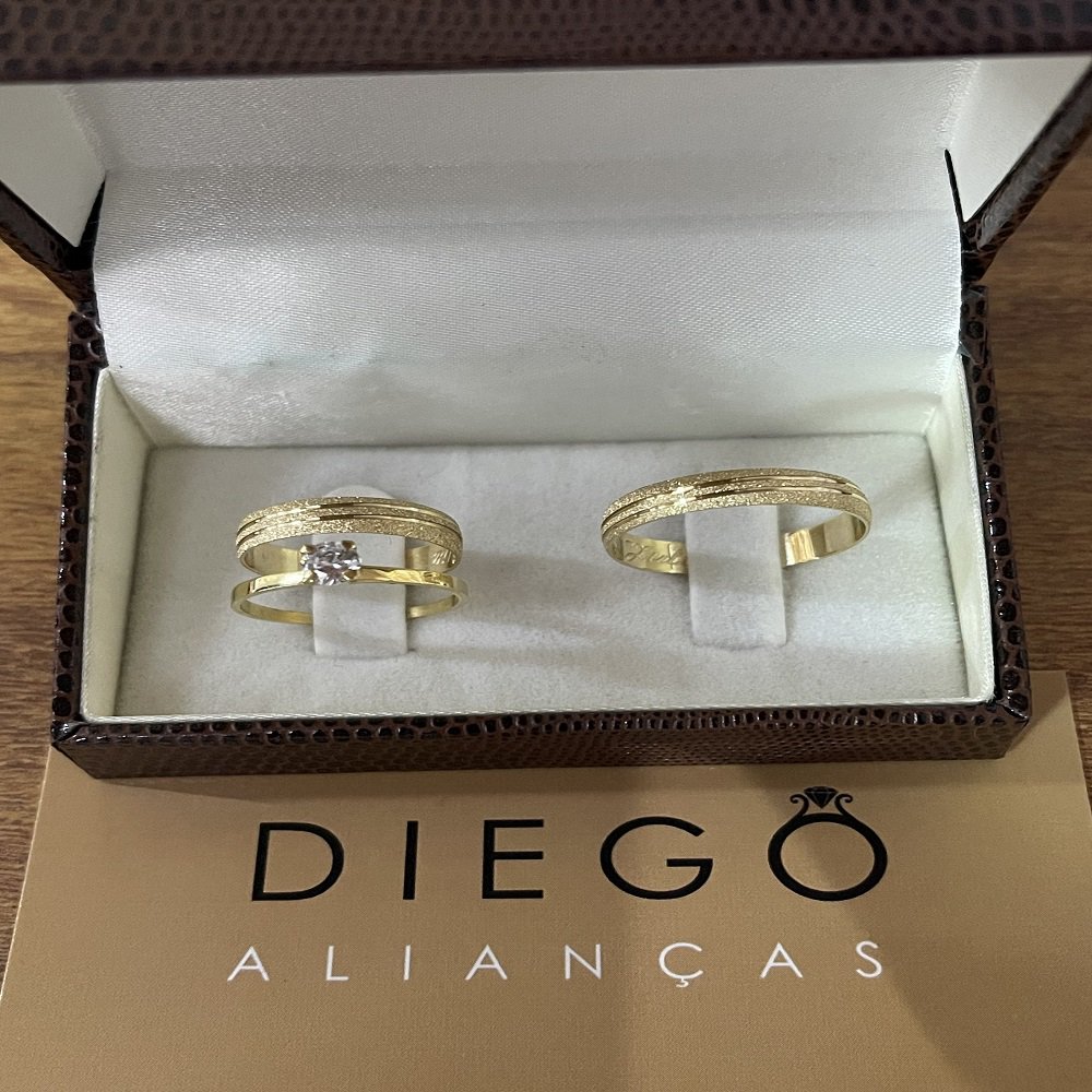 Alianças de Ouro18k Noivado e Casamento