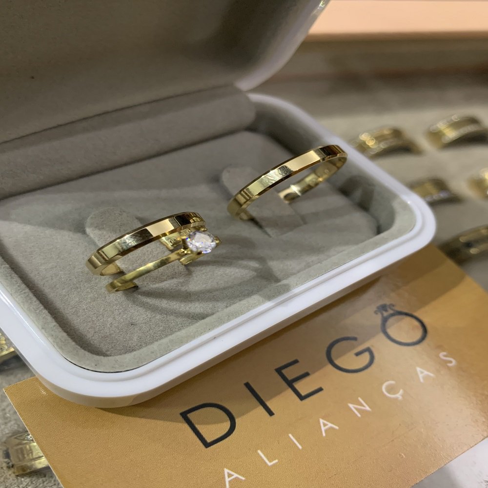 Alianças de Ouro18k Noivado e Casamento