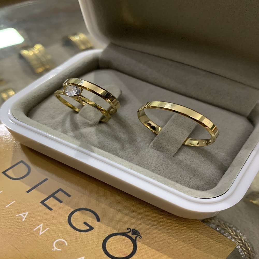 Alianças de Ouro18k Noivado e Casamento