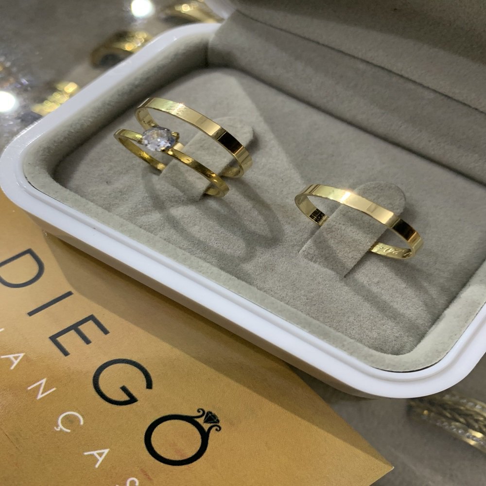 Alianças de Ouro18k Noivado e Casamento