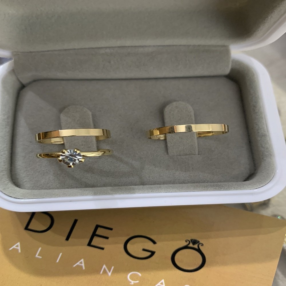 Alianças de Ouro18k Noivado e Casamento