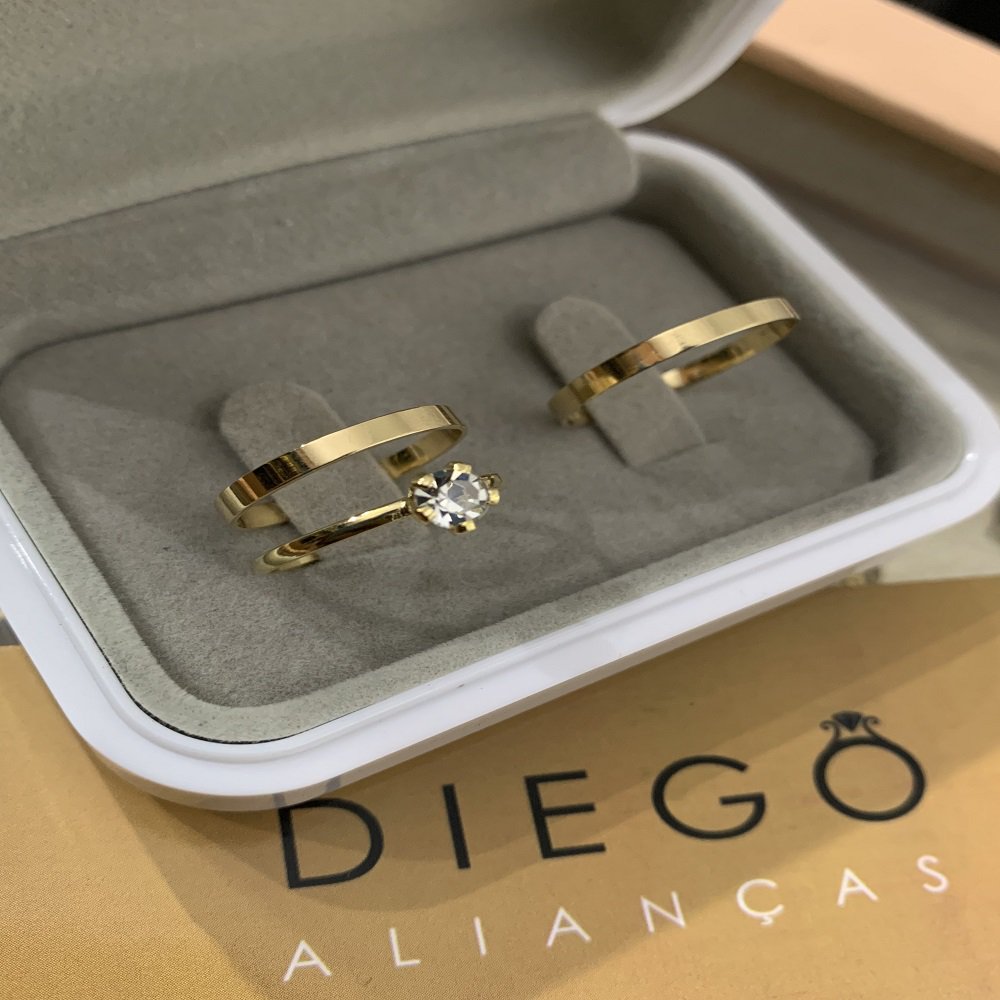 Alianças de Ouro18k Noivado e Casamento