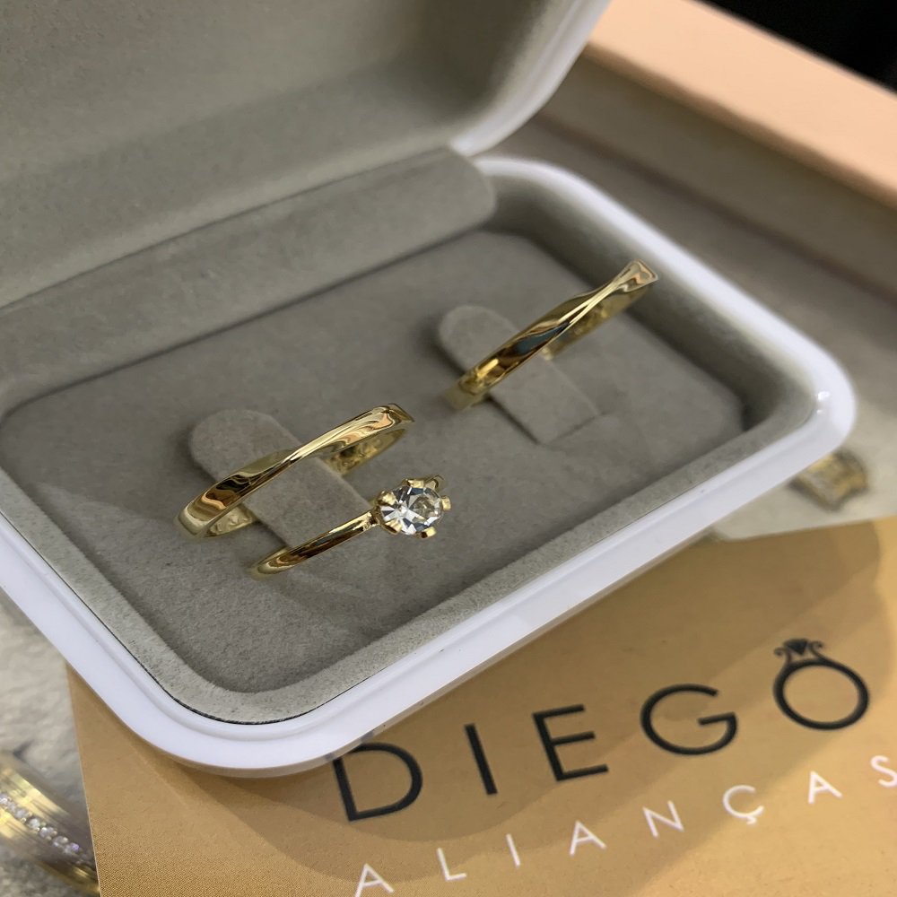 Alianças de Ouro18k Noivado e Casamento