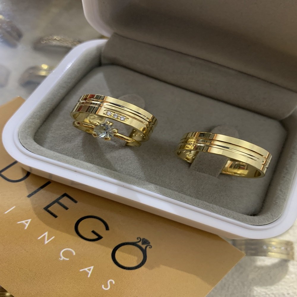 Alianças de Ouro18k Noivado e Casamento