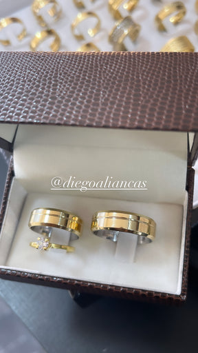 Alianças de Moeda Antiga Noivado e Casamento