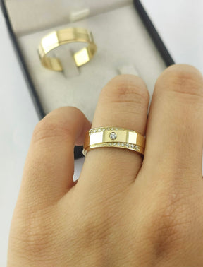 Alianças Noivado e Casamento Banhado a Ouro18k
