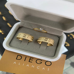 Alianças de Ouro18k Noivado e Casamento
