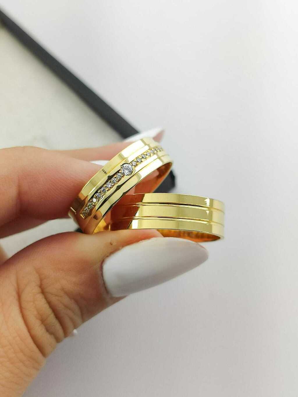 Alianças para noivado e casamento - Modelo 65