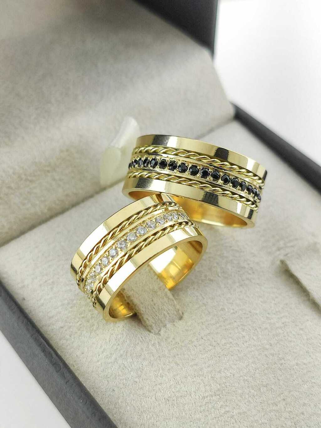 Alianças para noivado e casamento - Modelo 56