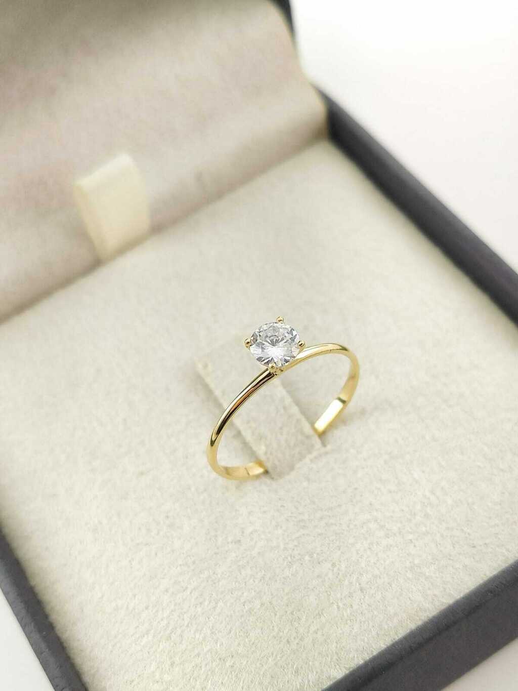 anel solitário ouro 18k - Modelo 01