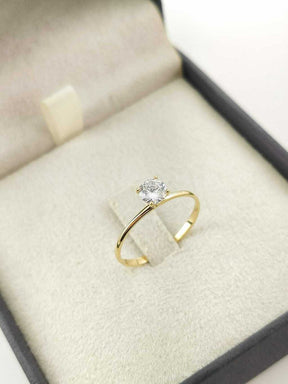 anel solitário ouro 18k - Modelo 01