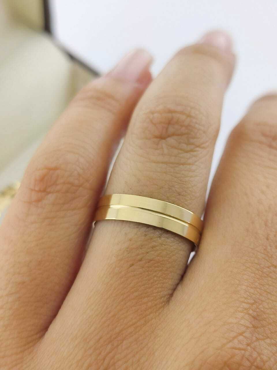 Alianças para noivado e casamento - Modelo 129