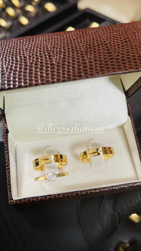 Alianças de Ouro18k Noivado e Casamento