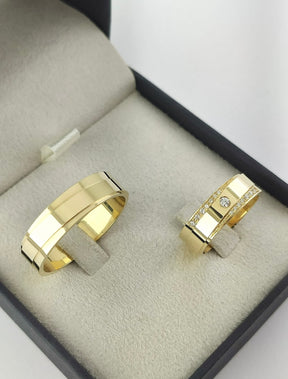 Alianças Noivado e Casamento Banhado a Ouro18k