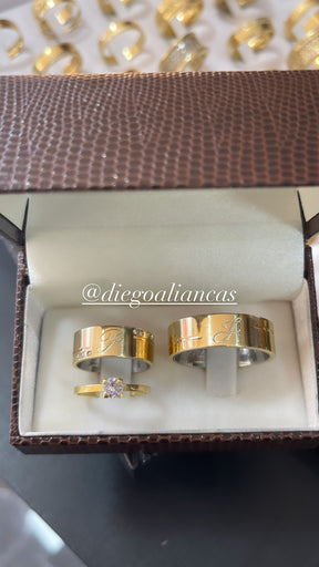 Alianças de Moeda Antiga Noivado e Casamento