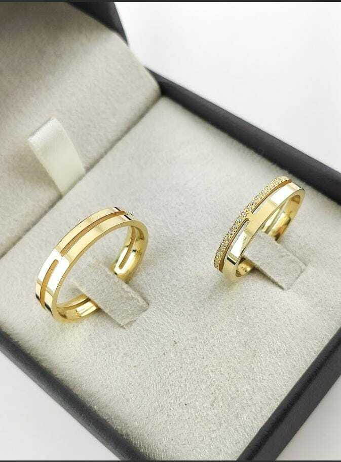 Alianças para noivado e casamento - Modelo 48