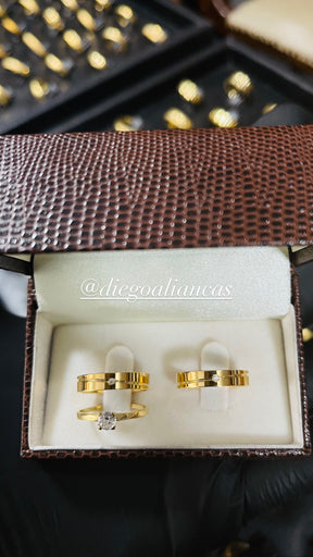 Alianças de Ouro18k Noivado e Casamento