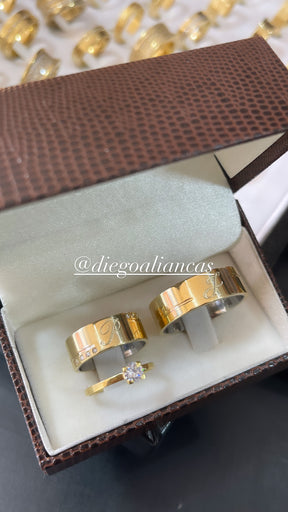 Alianças de Moeda Antiga Noivado e Casamento